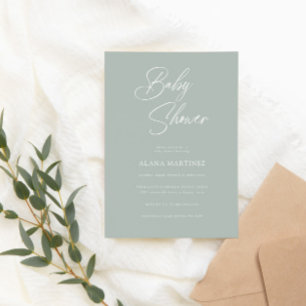 Moderne Minimalkalligraphie Babydusche Einladung