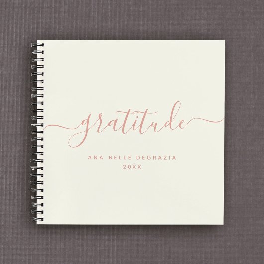 Moderne Minimalkalligraphie Pink Dankeszeitschrift Notizblock
