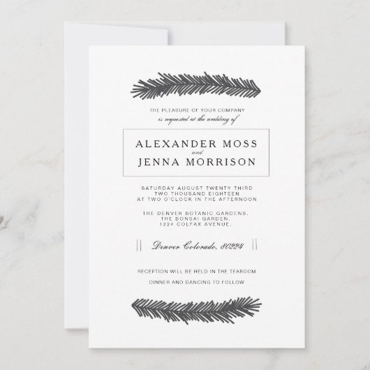 Moderne Minimalkiefer Einladung (Vorderseite)