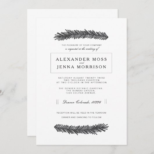 Moderne Minimalkiefer Einladung (Vorne/Hinten)