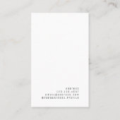 Moderne Minimalkunst Visitenkarte (Rückseite)