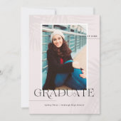 Moderne Minimalpalmen | ABSCHLUSS FOTO PARTY Einladung (Vorderseite)