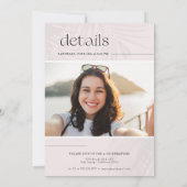 Moderne Minimalpalmen | ABSCHLUSS FOTO PARTY Einladung (Rückseite)