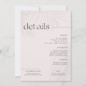 Moderne Minimalpalmen | Bachelorette Weekend Einladung (Rückseite)