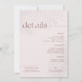 Moderne Minimalpalmen | Bachelorette Weekend Einladung (Rückseite)