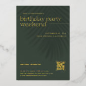 Moderne Minimalpalmen | Geburtstagswoche Folieneinladung (Vorderseite)