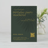 Moderne Minimalpalmen | Geburtstagswoche Folieneinladung (Stehend vorne)