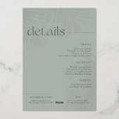 Moderne Minimalpalmen | Geburtstagswoche Folieneinladung (Rückseite)