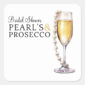 Moderne Minimalperlen und Brautparty der Staatsanw Quadratischer Aufkleber (Vorderseite)