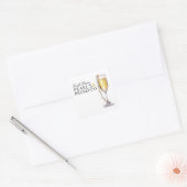 Moderne Minimalperlen und Brautparty der Staatsanw Quadratischer Aufkleber (Umschlag)