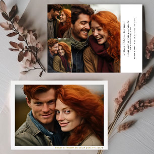 Moderne Minimalrahmen Mehrfach-Foto Save The Date Folieneinladung