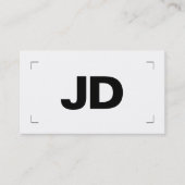 Moderne Minimalschrift Initialen Kamera Fotograf Visitenkarte (Vorderseite)