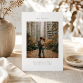 Moderne Minimalschrift über Foto-Hochzeit Save The Date