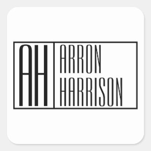 Moderne Minimalschriftzüge & Namenslogo Quadratischer Aufkleber