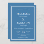 Moderne Minimalsit Elegante Klassische Hochzeit Einladung (Vorne/Hinten)