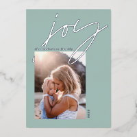 Moderne Minimalskriptfreude Foto Weiß Grün elegant