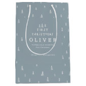 moderne, minimalstaubige blaue Weihnachtszeit Mittlere Geschenktüte (Vorderseite)