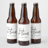 Moderne Minimaltricks und Leckerei | Frohe Hallowe Bierflaschenetikett (Flaschen)