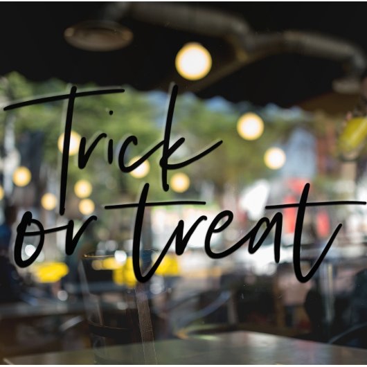 Moderne Minimaltricks und Leckerei | Frohe Hallowe Fensteraufkleber