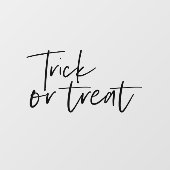 Moderne Minimaltricks und Leckerei | Frohe Hallowe Fensteraufkleber (Blatt)