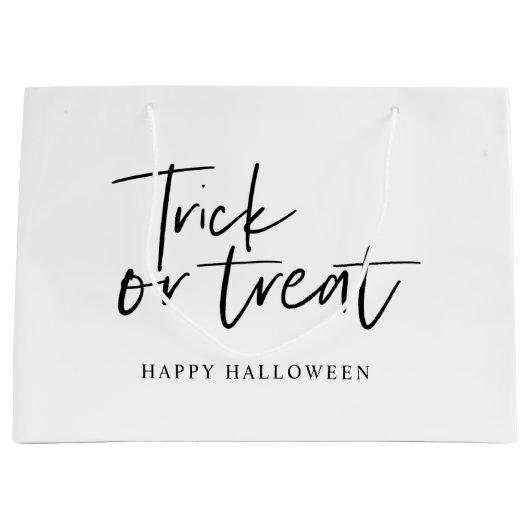 Moderne Minimaltricks und Leckerei | Frohe Hallowe Große Geschenktüte (Vorderseite)