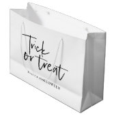 Moderne Minimaltricks und Leckerei | Frohe Hallowe Große Geschenktüte (Vorderseite Schrägansicht)