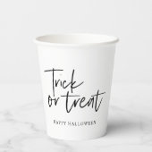 Moderne Minimaltricks und Leckerei | Frohe Hallowe Pappbecher (Rückseite)