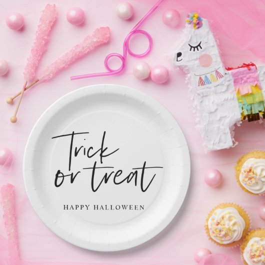 Moderne Minimaltricks und Leckerei | Frohe Hallowe Pappteller (Party)
