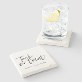 Moderne Minimaltricks und Leckerei | Frohe Hallowe Steinuntersetzer (Seitenansicht)