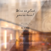 Moderne Minimalwillkommen bei unserem Hochzeitssym Fensteraufkleber (Blatt 2)