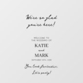 Moderne Minimalwillkommen bei unserem Hochzeitssym Fensteraufkleber (Blatt)