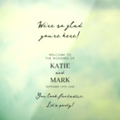 Moderne Minimalwillkommen bei unserem Hochzeitssym Fensteraufkleber (Blatt 3)