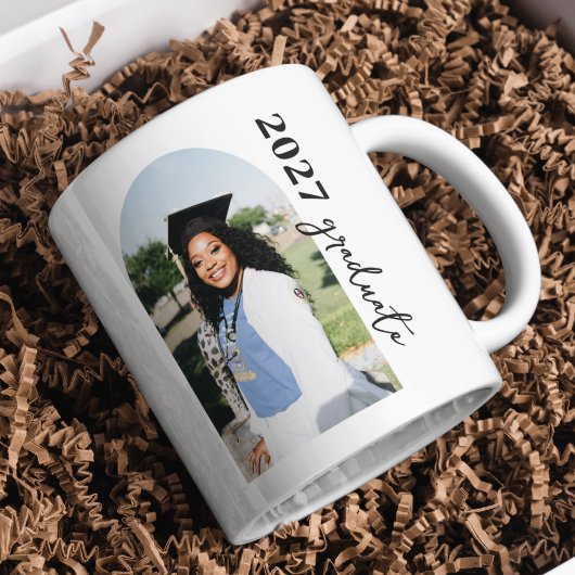 Moderne Minmal-Bogen-Foto-Absolventen-Tasse Kaffeetasse
