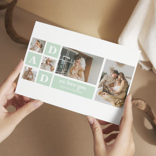 Moderne Mint-Collage Foto Dad Bestes Geschenk Postkarte
