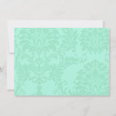 Moderne Mint Damask Hochzeit einladen Einladung (Rückseite)