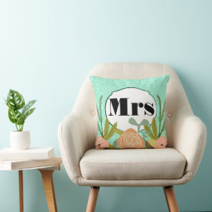Moderne Mint Damask Hochzeit einladen Kissen