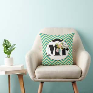 Moderne Mint Damask Hochzeit einladen Kissen