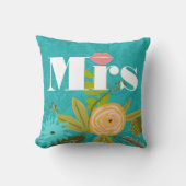 Moderne Mint Damask Hochzeit einladen Kissen (Vorderseite)