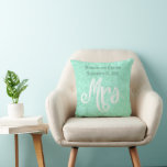 Moderne Mint Damask Hochzeit Kissen<br><div class="desc">Vintage Retro Bistro Stil ästhetische Hochzeitsfeier Dekor Frau Pillow Türkise Mint Green. Wie Niedlich und romantisch! Türkisblaue grüne Rosa Koralle Hochzeitsgeschenke zum Jubiläum. Moderne türkisfarbene Geschenke zum 2. Geburtstag. Beautiful Aqua Aquamarin Boho Bohemisch Englisch Cotattcore 2. Hochzeitstag Kissen. Sie können dieses wunderschöne Vintage Element Kissen personalisieren, um zu sagen, was...</div>