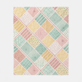 Moderne Mint-Geometrie-Polka-Punkte-Karomuster Fleecedecke (Vorderseite)
