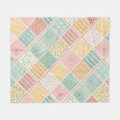 Moderne Mint-Geometrie-Polka-Punkte-Karomuster Fleecedecke (Vorderseite (Horizontal))