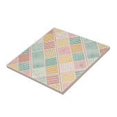 Moderne Mint-Geometrie-Polka-Punkte-Karomuster Fliese (Seite)