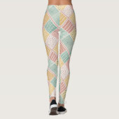 Moderne Mint-Geometrie-Polka-Punkte-Karomuster Leggings (Rückseite)
