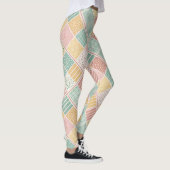Moderne Mint-Geometrie-Polka-Punkte-Karomuster Leggings (Rechts)