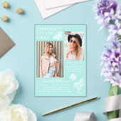 Moderne Mint Green Butterfly Foto Graduation Party Acryleinladungen (In Situ (Hochzeit))