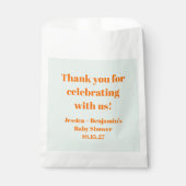 Moderne Mint Orange Babydusche kundenspezifisch Vi Geschenktütchen (Vorderseite)