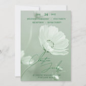 Moderne Mint-Weiche Florale Skript-Typografie-Hoch Einladung (Vorderseite)
