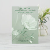 Moderne Mint-Weiche Florale Skript-Typografie-Hoch Einladung (Stehend Vorderseite)