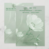 Moderne Mint-Weiche Florale Skript-Typografie-Hoch Einladung (Vorne/Hinten)