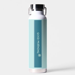 Moderne Mintblaue "Guten Morgen" Minimalistin Trinkflasche